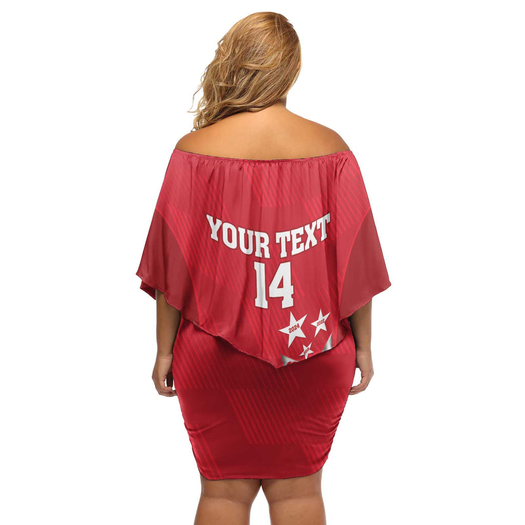 Custom England Cricket Off Shoulder Short Dress 3rd Champions World Cup Proud