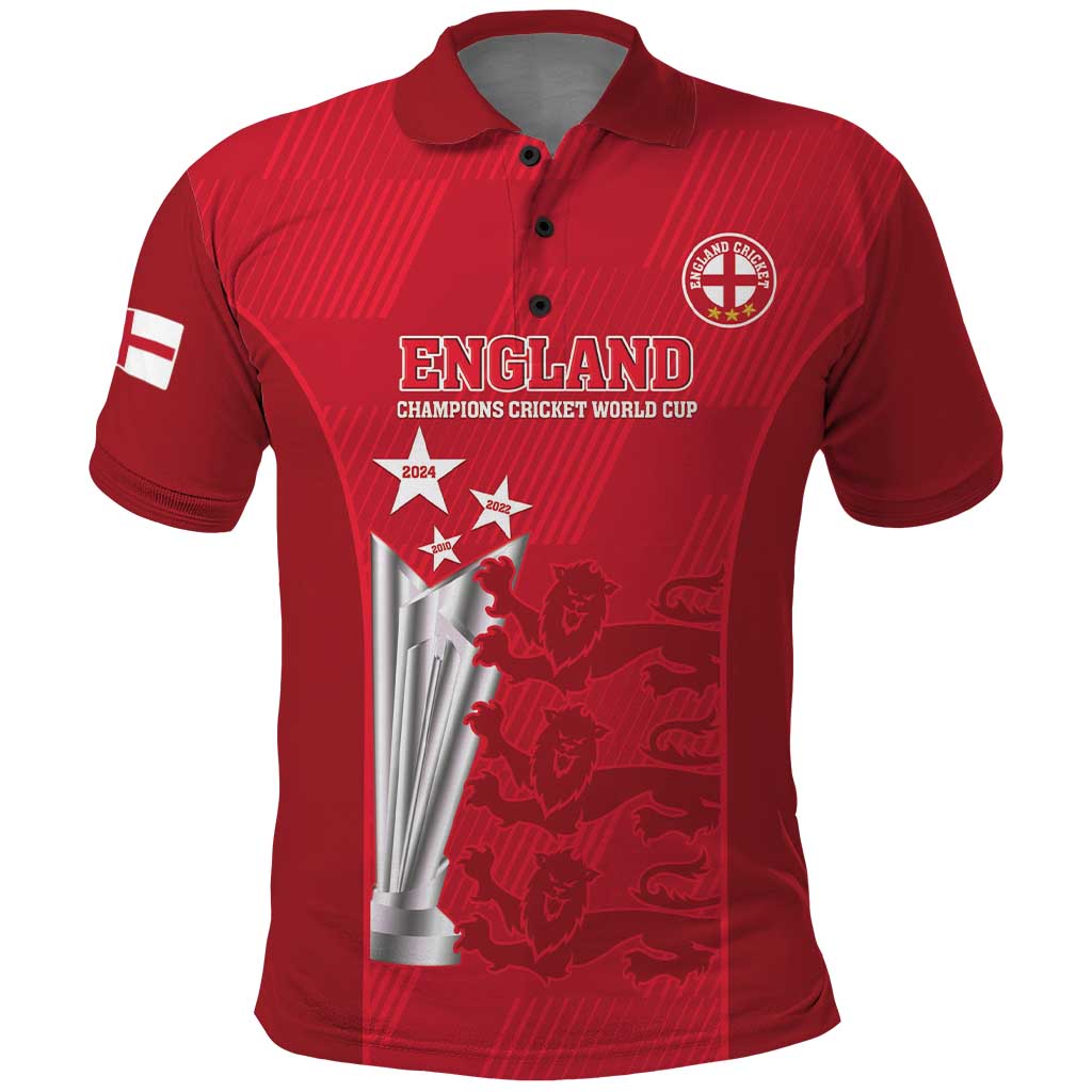 Custom England Cricket Polo Shirt 3rd Champions World Cup Proud