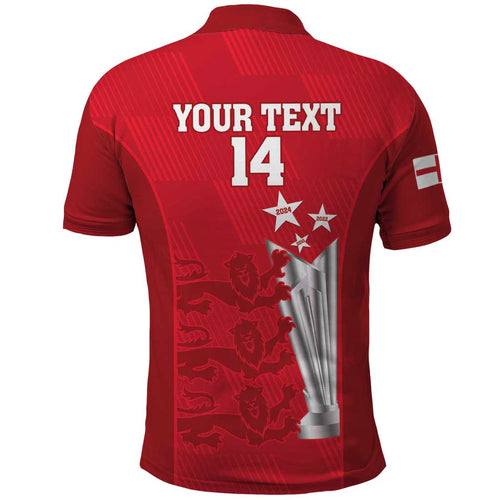 Custom England Cricket Polo Shirt 3rd Champions World Cup Proud