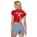 Custom England Cricket Raglan Cropped T Shirt 3rd Champions World Cup Proud