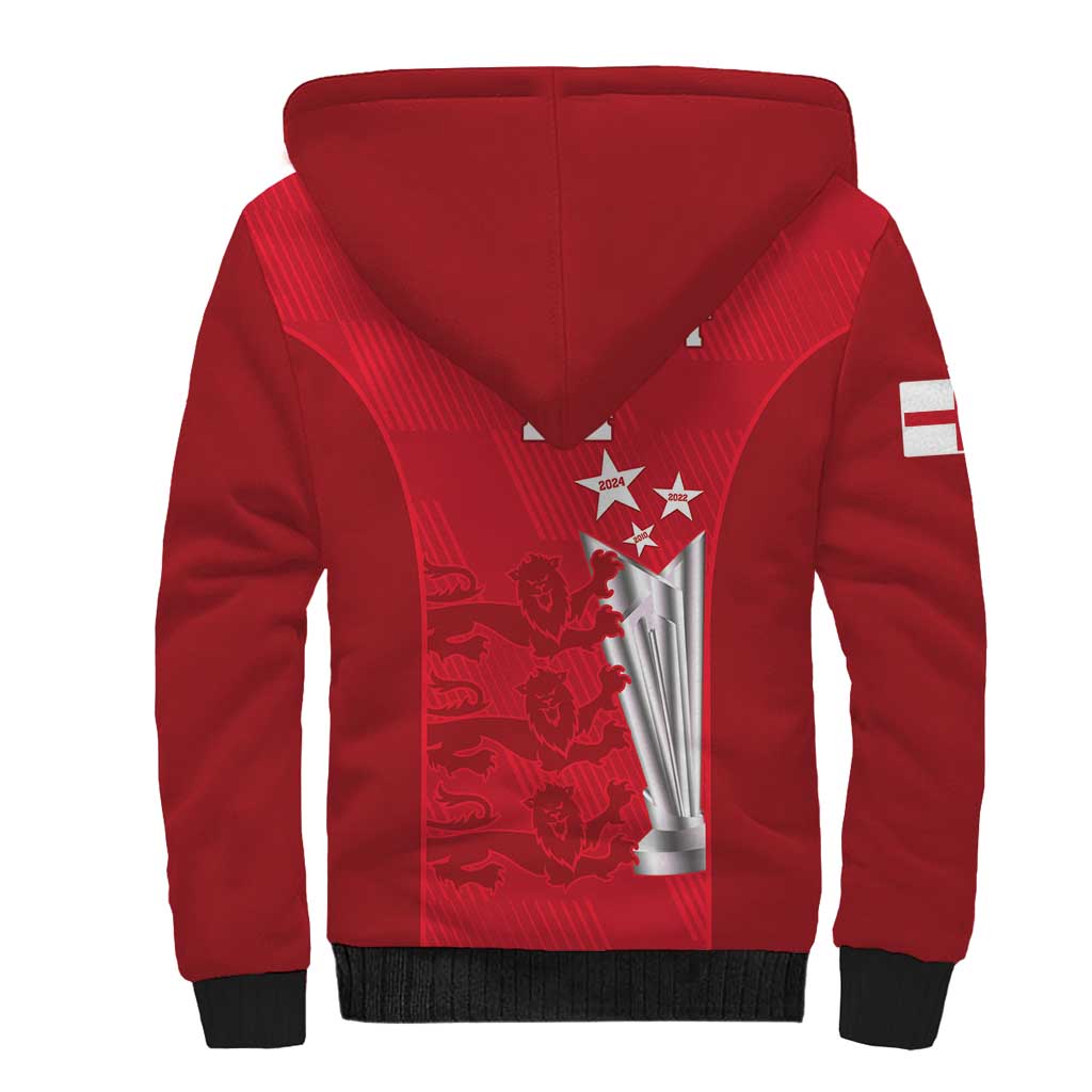 Custom England Cricket Sherpa Hoodie 3rd Champions World Cup Proud