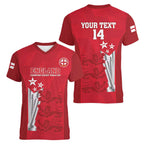 Custom England Cricket Women V-Neck T-Shirt 3rd Champions World Cup Proud
