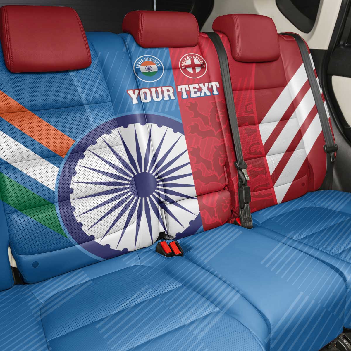 Custom India And England Cricket Back Car Seat Cover 2024 Together Dynamic Version