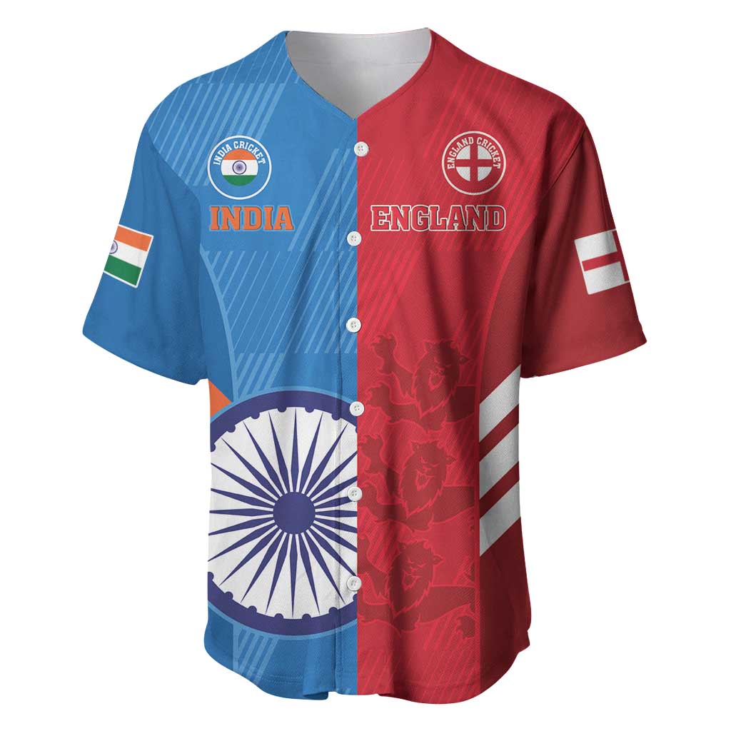 Custom India And England Cricket Baseball Jersey 2024 Together Dynamic Version