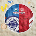 Custom India And England Cricket Beach Blanket 2024 Together Dynamic Version