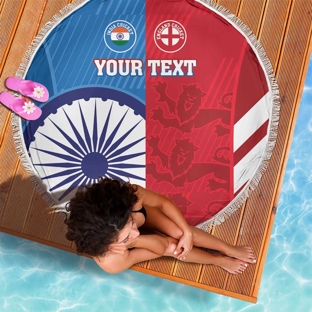 Custom India And England Cricket Beach Blanket 2024 Together Dynamic Version