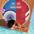 Custom India And England Cricket Beach Blanket 2024 Together Dynamic Version