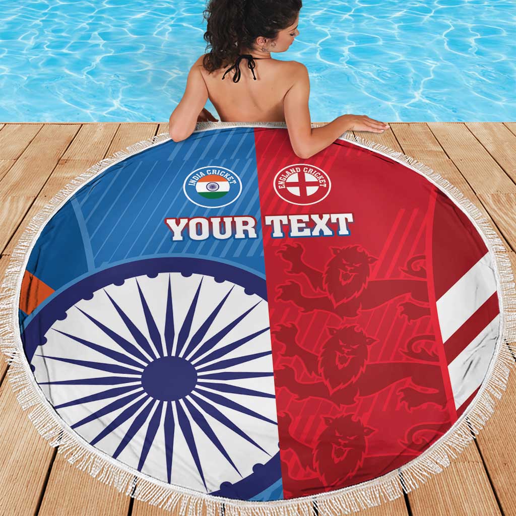 Custom India And England Cricket Beach Blanket 2024 Together Dynamic Version