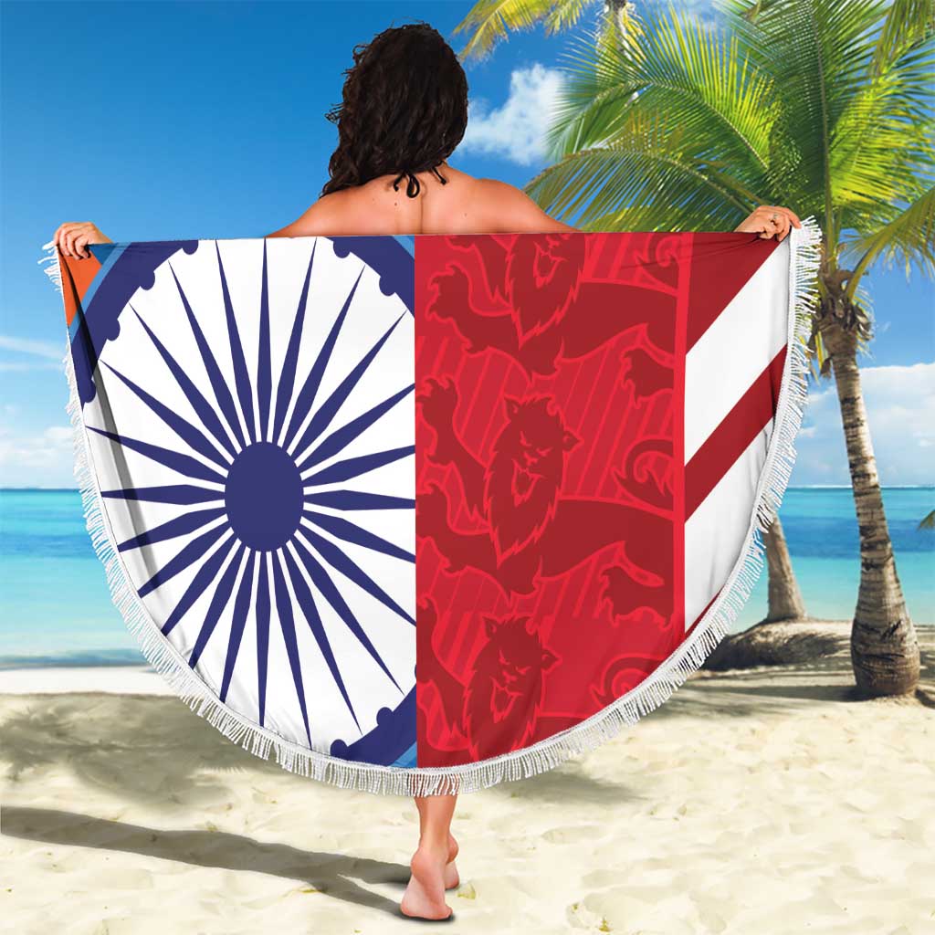 Custom India And England Cricket Beach Blanket 2024 Together Dynamic Version