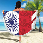 Custom India And England Cricket Beach Blanket 2024 Together Dynamic Version