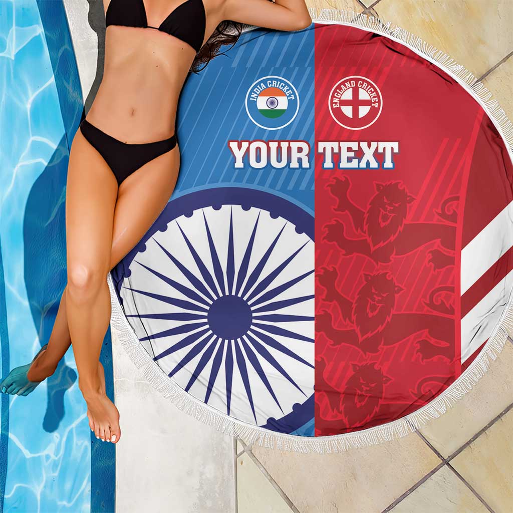 Custom India And England Cricket Beach Blanket 2024 Together Dynamic Version