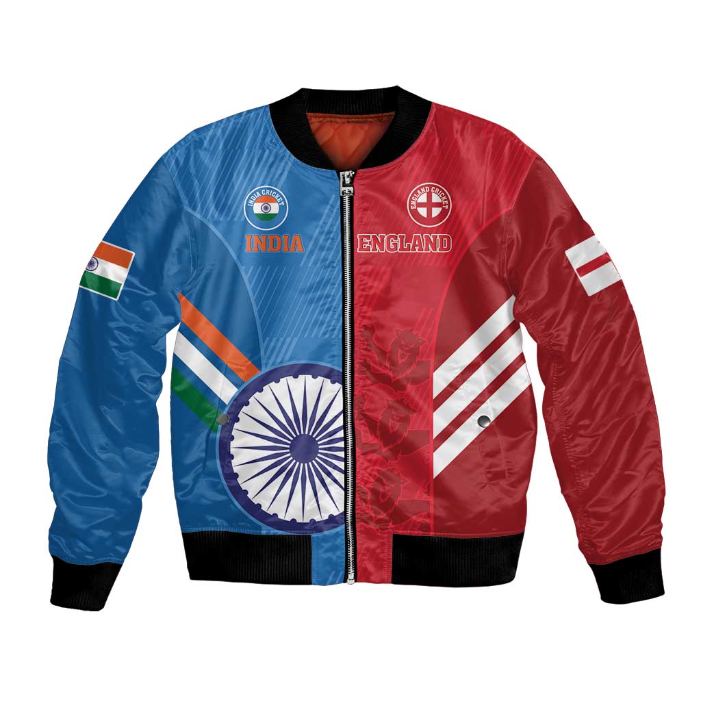 Custom India And England Cricket Bomber Jacket 2024 Together Dynamic Version