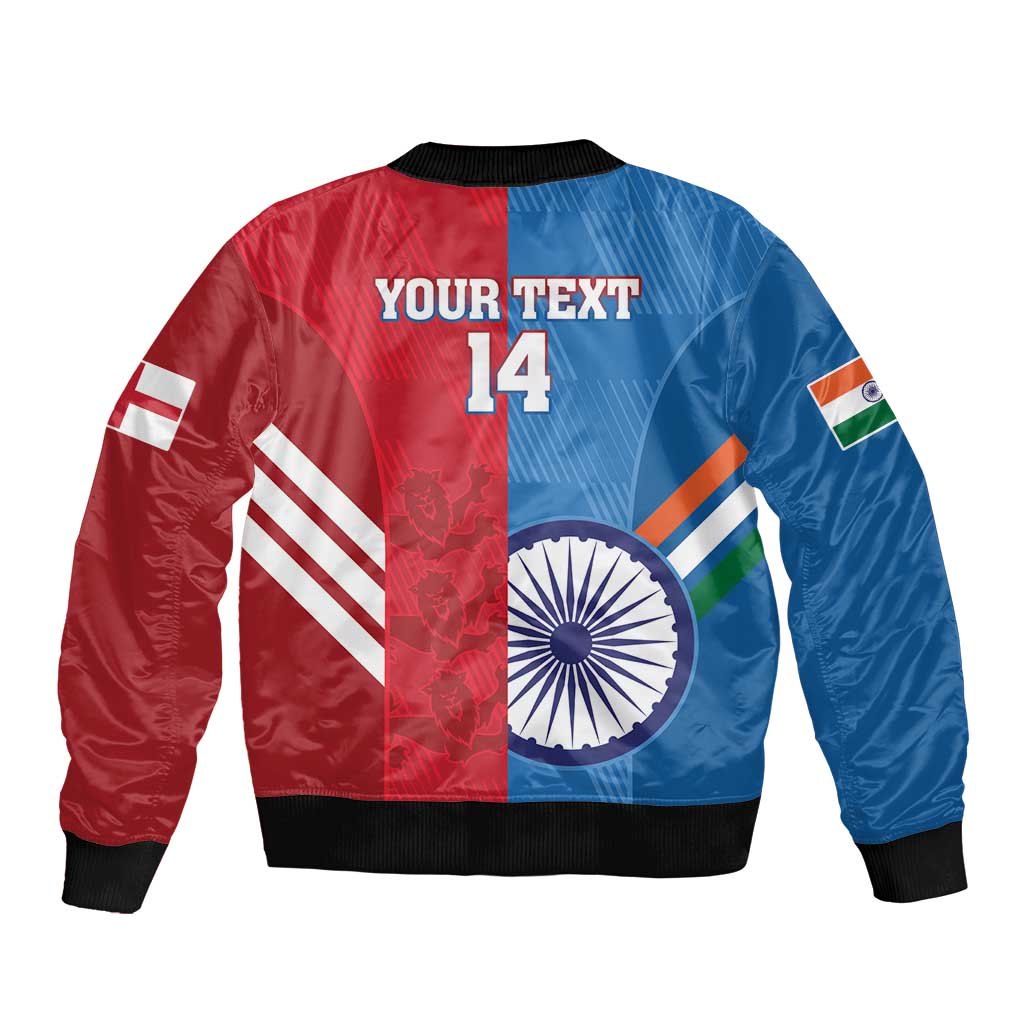 Custom India And England Cricket Bomber Jacket 2024 Together Dynamic Version