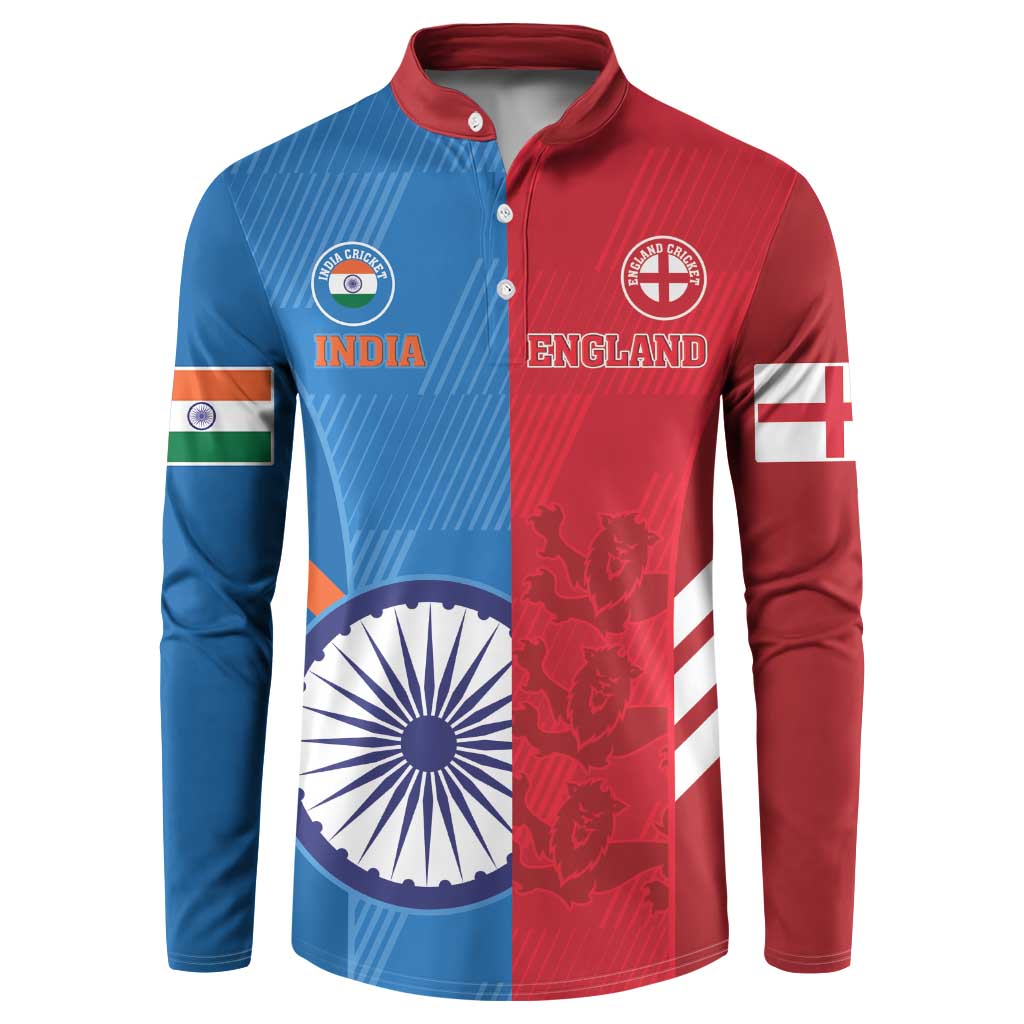 Custom India And England Cricket Button Sweatshirt 2024 Together Dynamic Version