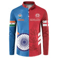 Custom India And England Cricket Button Sweatshirt 2024 Together Dynamic Version