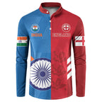 Custom India And England Cricket Button Sweatshirt 2024 Together Dynamic Version
