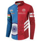 Custom India And England Cricket Button Sweatshirt 2024 Together Dynamic Version