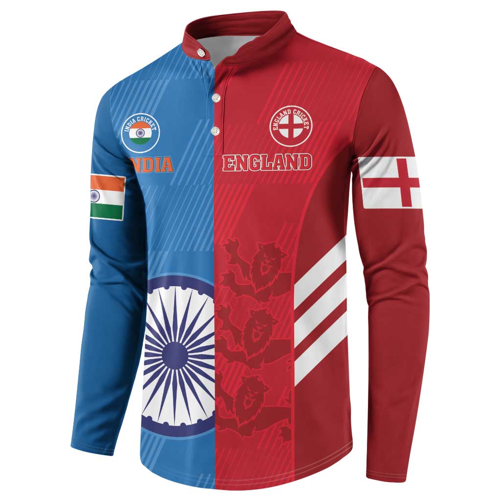 Custom India And England Cricket Button Sweatshirt 2024 Together Dynamic Version