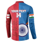 Custom India And England Cricket Button Sweatshirt 2024 Together Dynamic Version