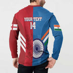 Custom India And England Cricket Button Sweatshirt 2024 Together Dynamic Version