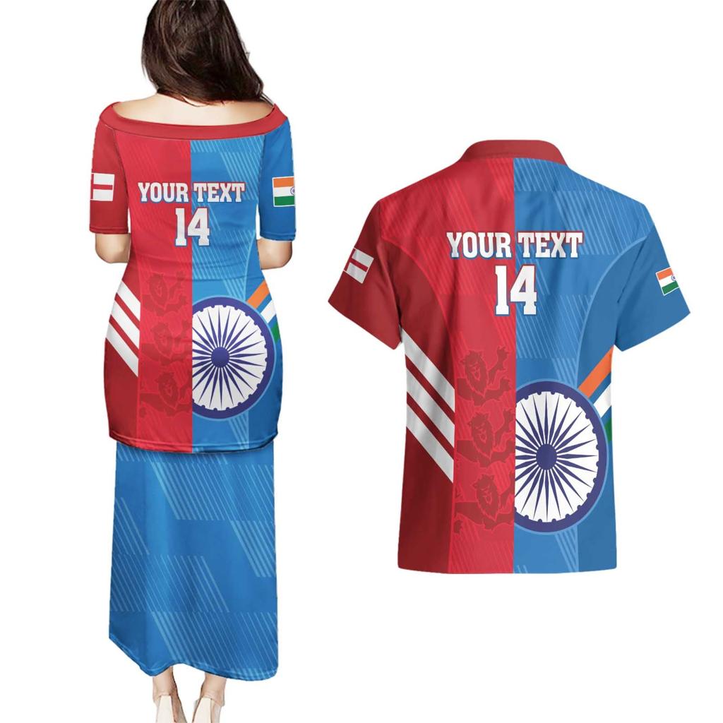 Custom India And England Cricket Couples Matching Puletasi and Hawaiian Shirt 2024 Together Dynamic Version