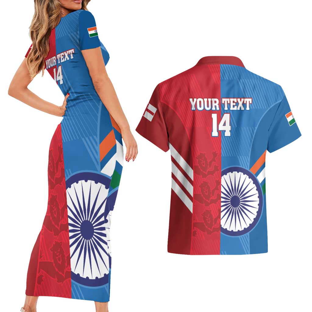 Custom India And England Cricket Couples Matching Short Sleeve Bodycon Dress and Hawaiian Shirt 2024 Together Dynamic Version