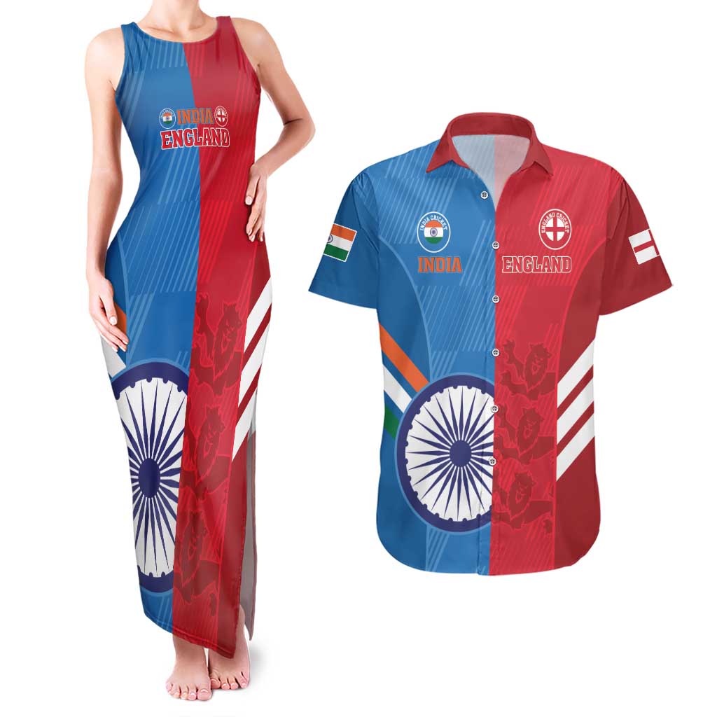 Custom India And England Cricket Couples Matching Tank Maxi Dress and Hawaiian Shirt 2024 Together Dynamic Version