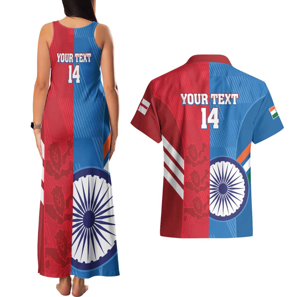 Custom India And England Cricket Couples Matching Tank Maxi Dress and Hawaiian Shirt 2024 Together Dynamic Version