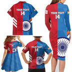 Custom India And England Cricket Family Matching Long Sleeve Bodycon Dress and Hawaiian Shirt 2024 Together Dynamic Version