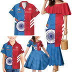 Custom India And England Cricket Family Matching Mermaid Dress and Hawaiian Shirt 2024 Together Dynamic Version
