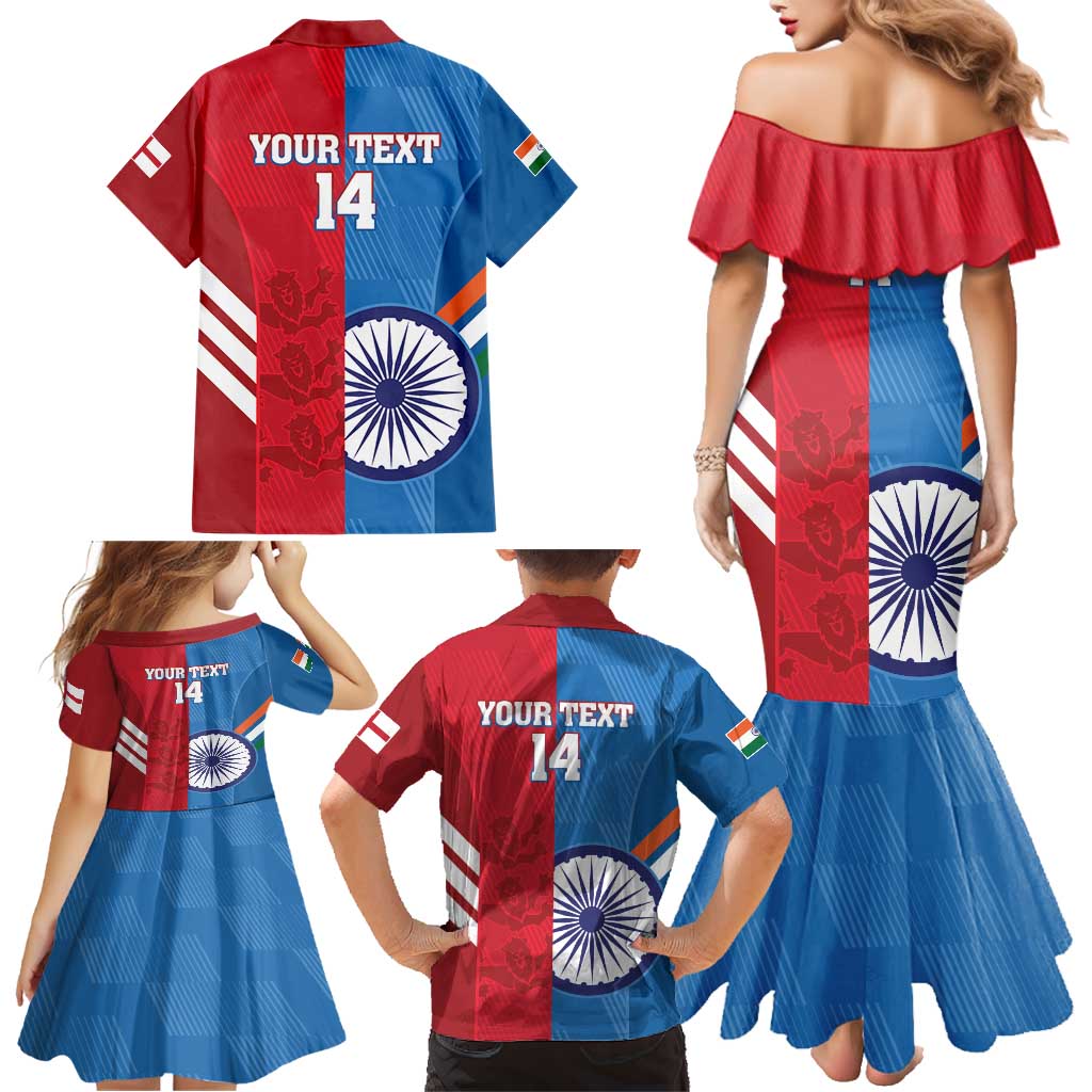 Custom India And England Cricket Family Matching Mermaid Dress and Hawaiian Shirt 2024 Together Dynamic Version