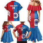 Custom India And England Cricket Family Matching Mermaid Dress and Hawaiian Shirt 2024 Together Dynamic Version
