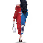 Custom India And England Cricket Family Matching Off The Shoulder Long Sleeve Dress and Hawaiian Shirt 2024 Together Dynamic Version
