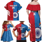 Custom India And England Cricket Family Matching Off Shoulder Maxi Dress and Hawaiian Shirt 2024 Together Dynamic Version
