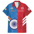 Custom India And England Cricket Family Matching Off Shoulder Short Dress and Hawaiian Shirt 2024 Together Dynamic Version