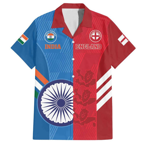 Custom India And England Cricket Family Matching Off Shoulder Short Dress and Hawaiian Shirt 2024 Together Dynamic Version