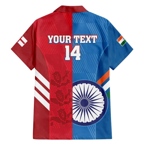 Custom India And England Cricket Family Matching Off Shoulder Short Dress and Hawaiian Shirt 2024 Together Dynamic Version
