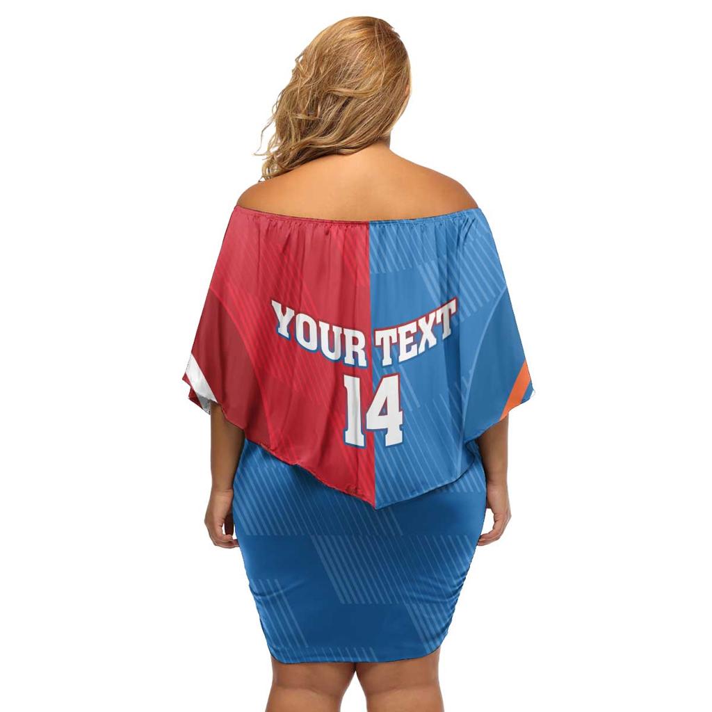 Custom India And England Cricket Family Matching Off Shoulder Short Dress and Hawaiian Shirt 2024 Together Dynamic Version