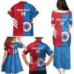 Custom India And England Cricket Family Matching Puletasi and Hawaiian Shirt 2024 Together Dynamic Version