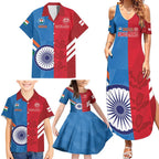 Custom India And England Cricket Family Matching Summer Maxi Dress and Hawaiian Shirt 2024 Together Dynamic Version