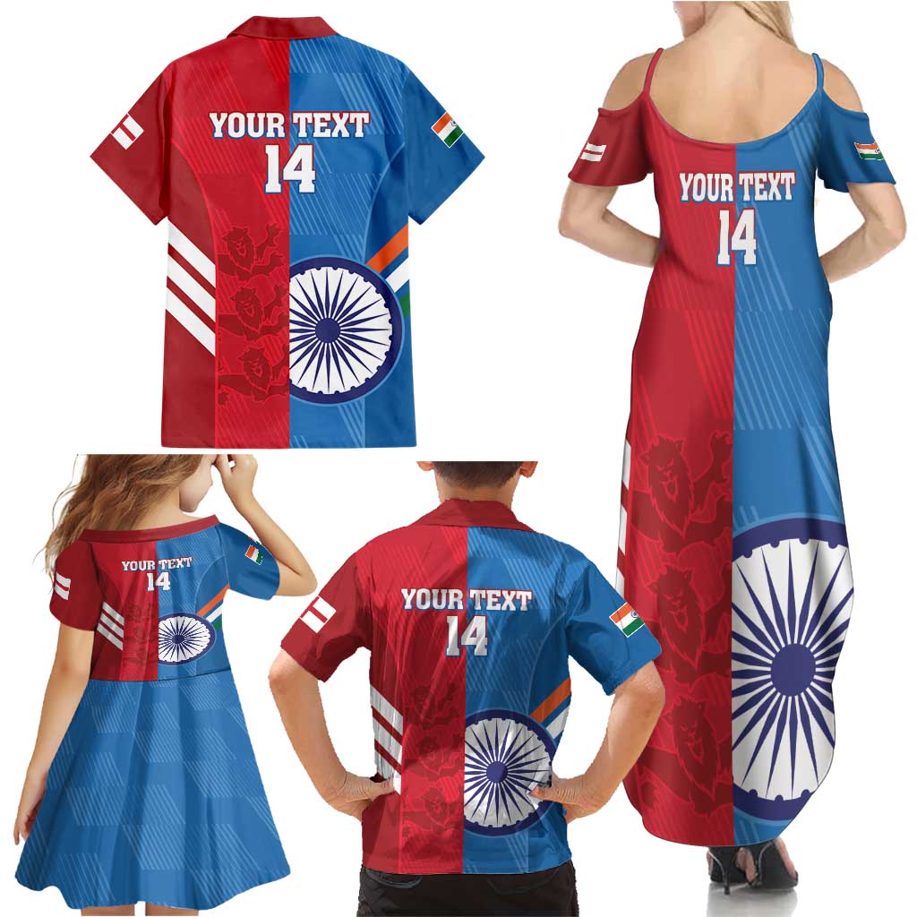 Custom India And England Cricket Family Matching Summer Maxi Dress and Hawaiian Shirt 2024 Together Dynamic Version