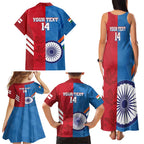 Custom India And England Cricket Family Matching Tank Maxi Dress and Hawaiian Shirt 2024 Together Dynamic Version