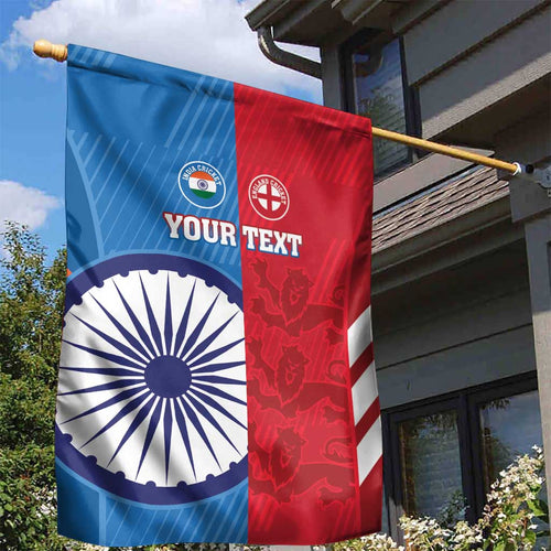 Custom India And England Cricket Garden Flag 2024 Together Dynamic Version