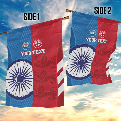 Custom India And England Cricket Garden Flag 2024 Together Dynamic Version