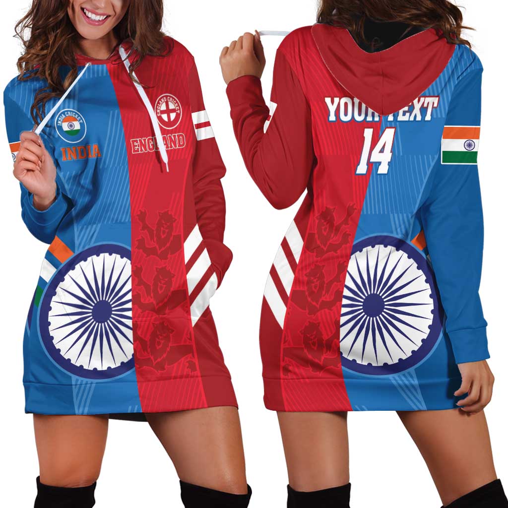 Custom India And England Cricket Hoodie Dress 2024 Together Dynamic Version