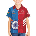 Custom India And England Cricket Kid Hawaiian Shirt 2024 Together Dynamic Version