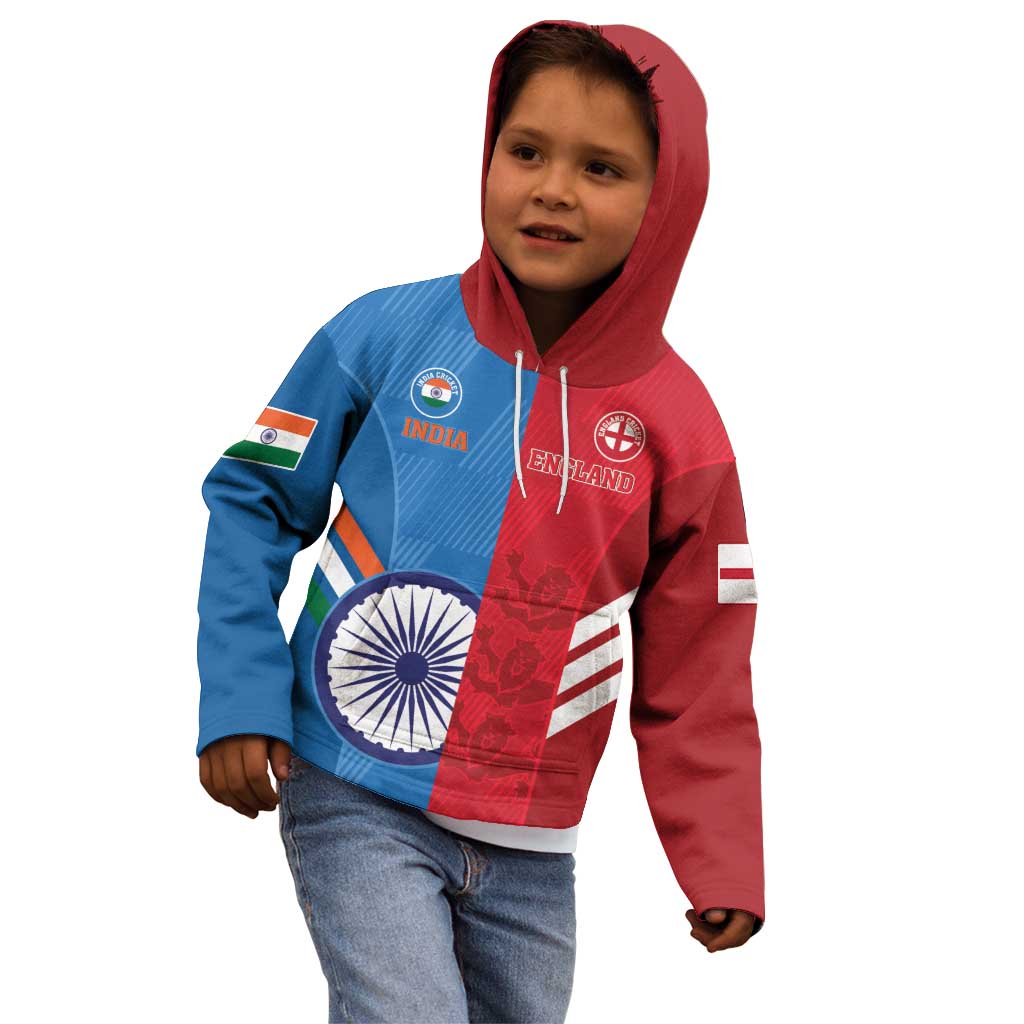 Custom India And England Cricket Kid Hoodie 2024 Together Dynamic Version