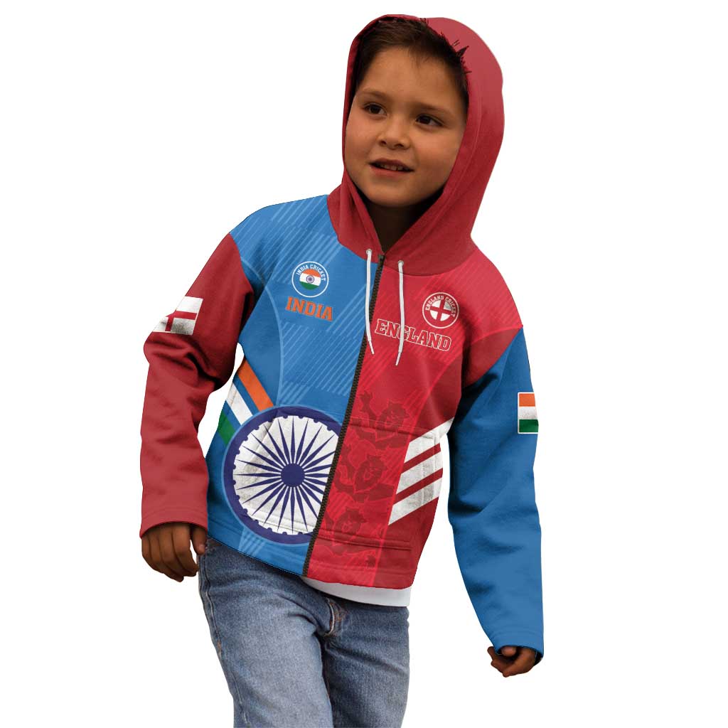 Custom India And England Cricket Kid Hoodie 2024 Together Dynamic Version