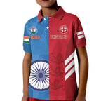 Custom India And England Cricket Kid Polo Shirt 2024 Together Dynamic Version