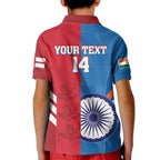 Custom India And England Cricket Kid Polo Shirt 2024 Together Dynamic Version